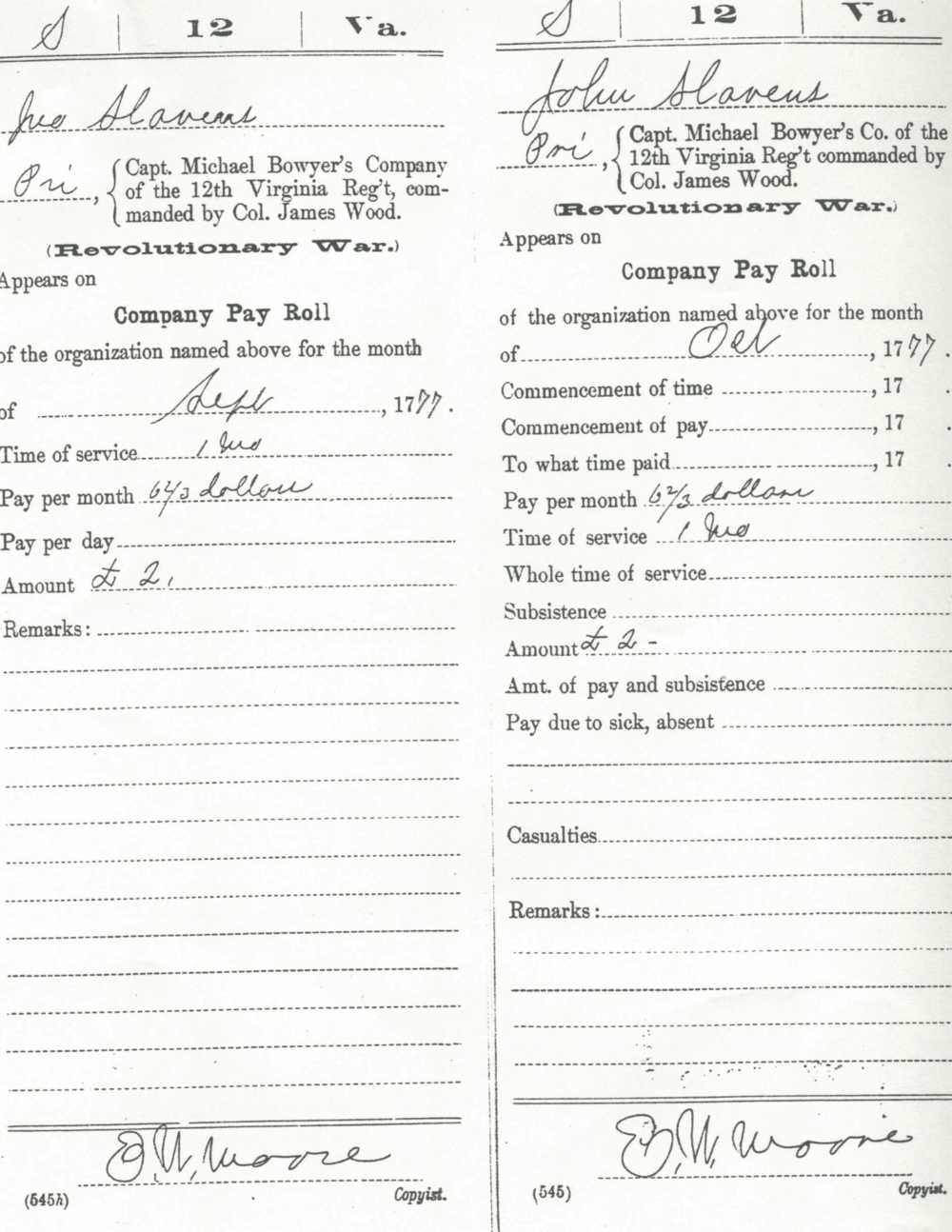 Muster rolls
