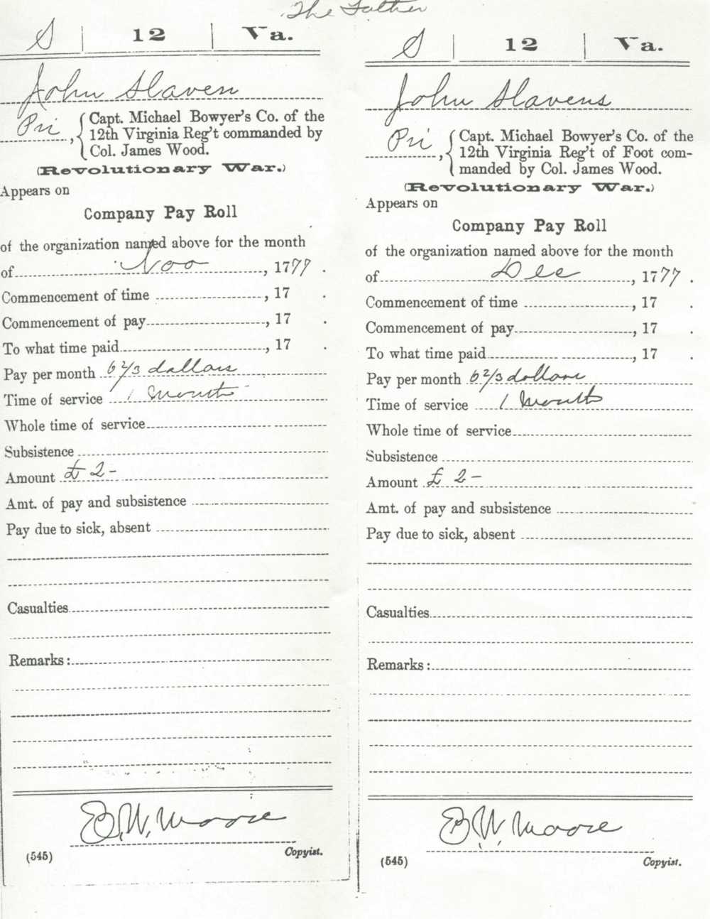 Muster rolls