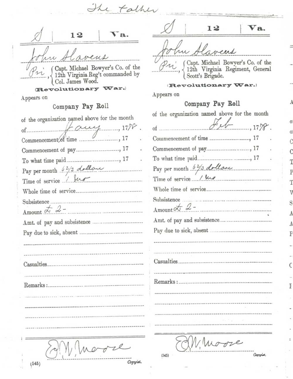 Muster rolls