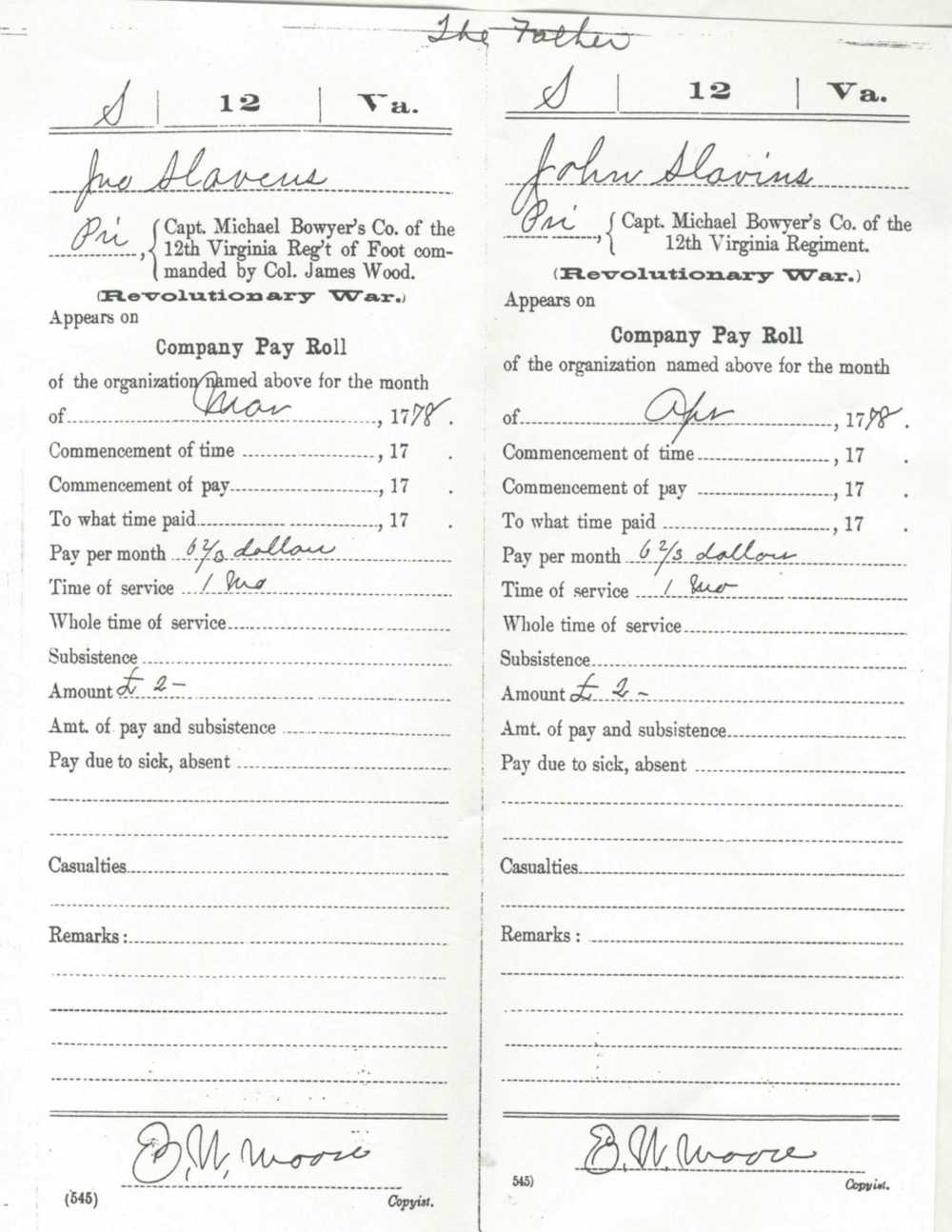 Muster rolls