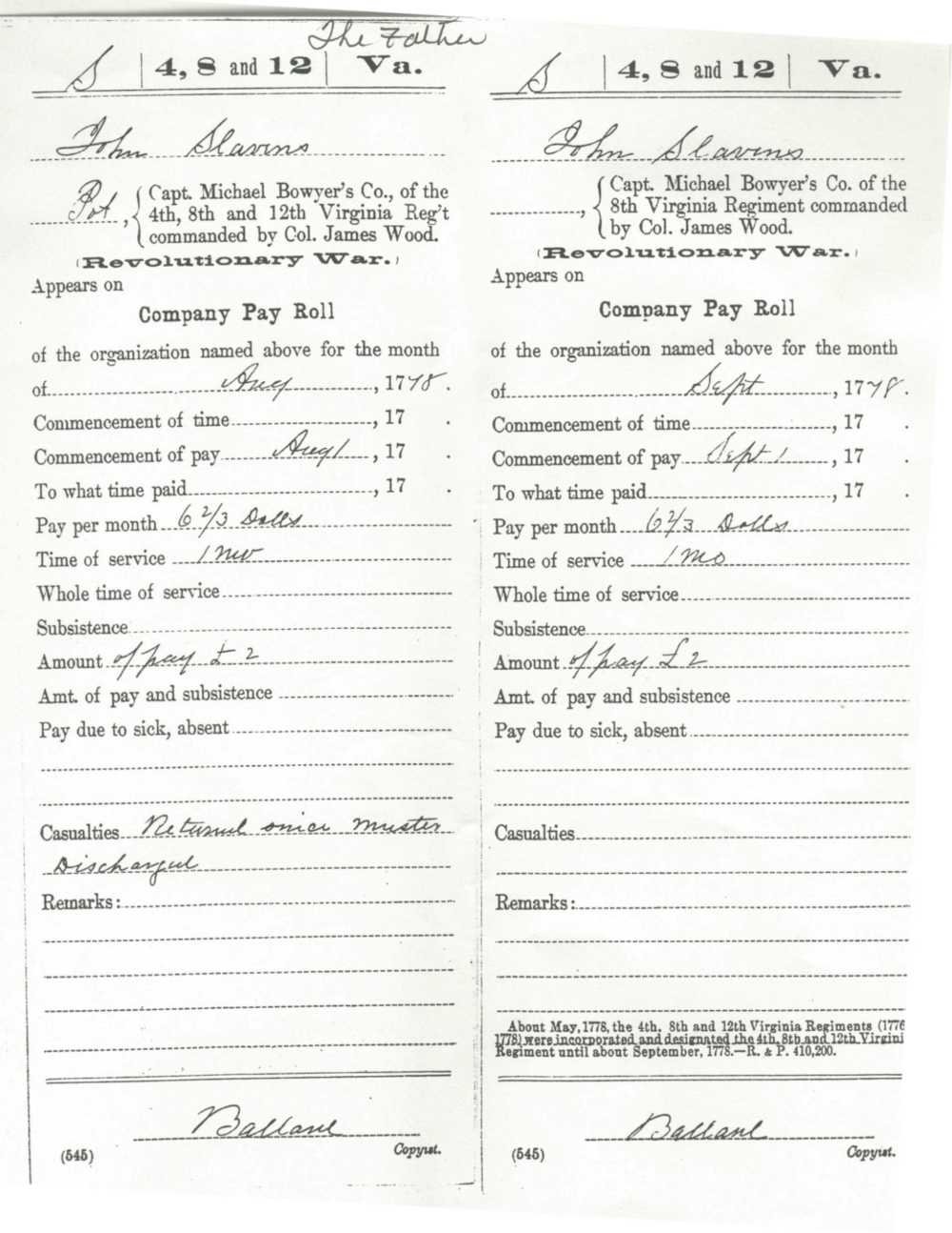 Muster rolls