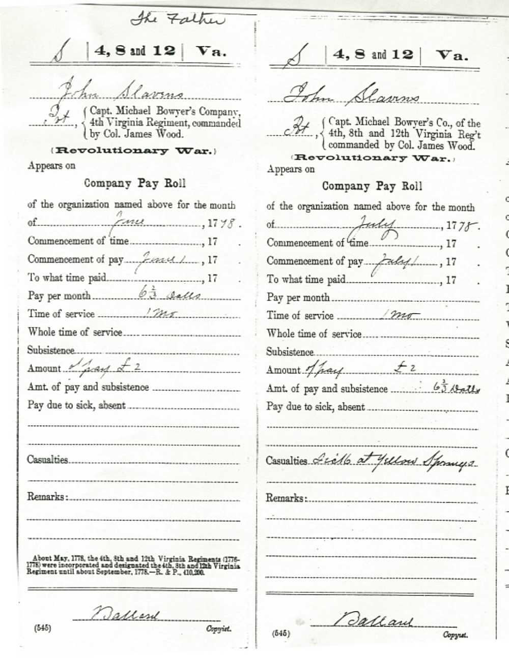 Muster rolls