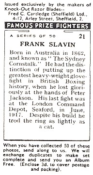 Frank Slavin card.